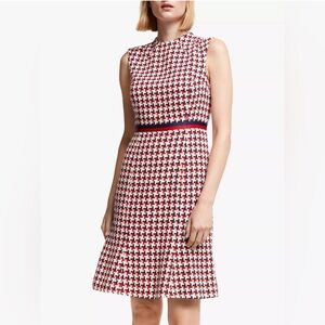 Boden Sleeveless Ayla Tweed Houndstooth Dress